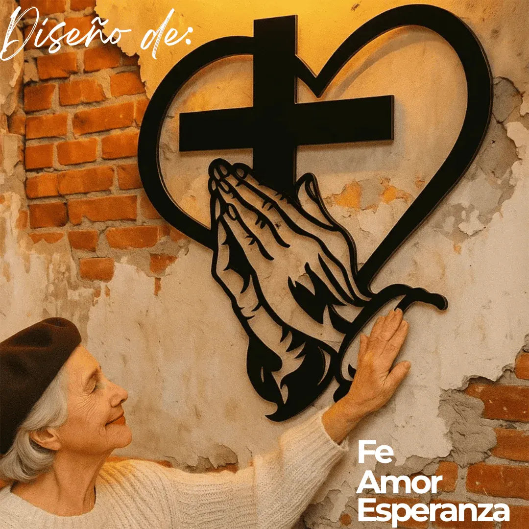 🙌Elegante mural del Sagrado corazón de Jesús con la cruz🙏