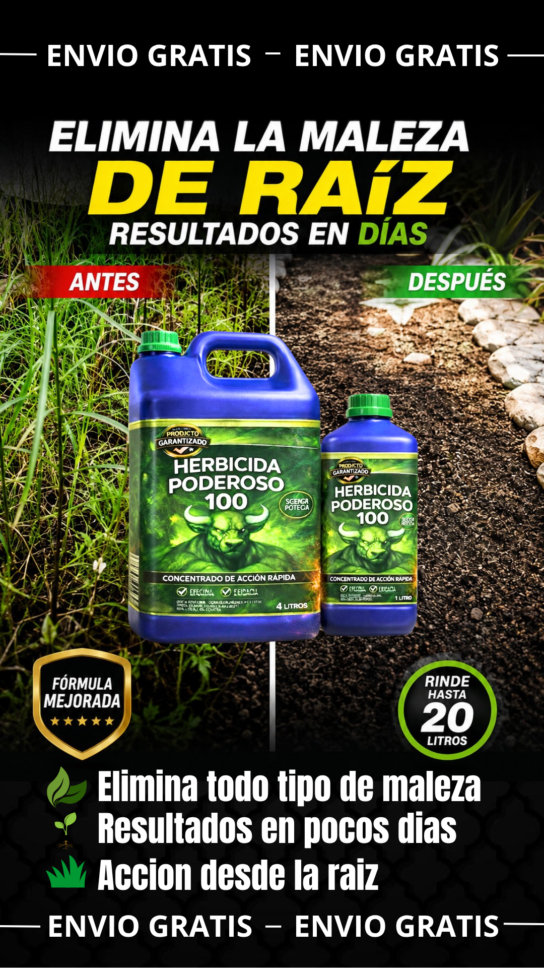 Potente Herbicida Ultra Concentrado 100 🔥