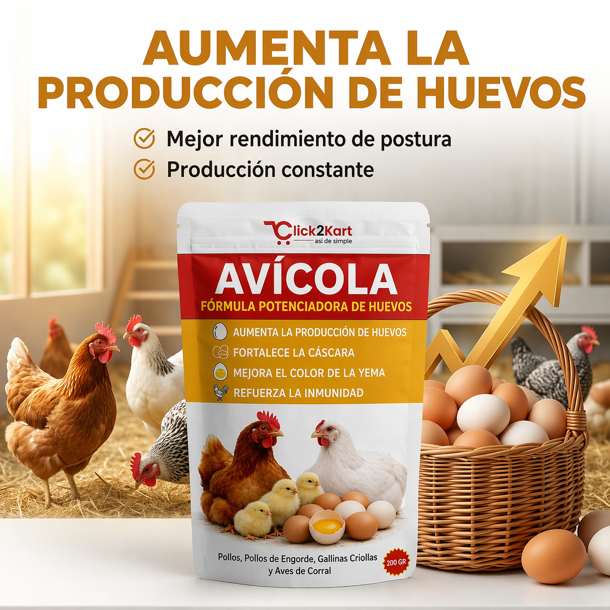 🔥 Oferta 2x1 🐔Fórmula Potenciadora Duplica la producción de huevos de tus gallinas en pocos días🥚(Bolsa 500 GR)