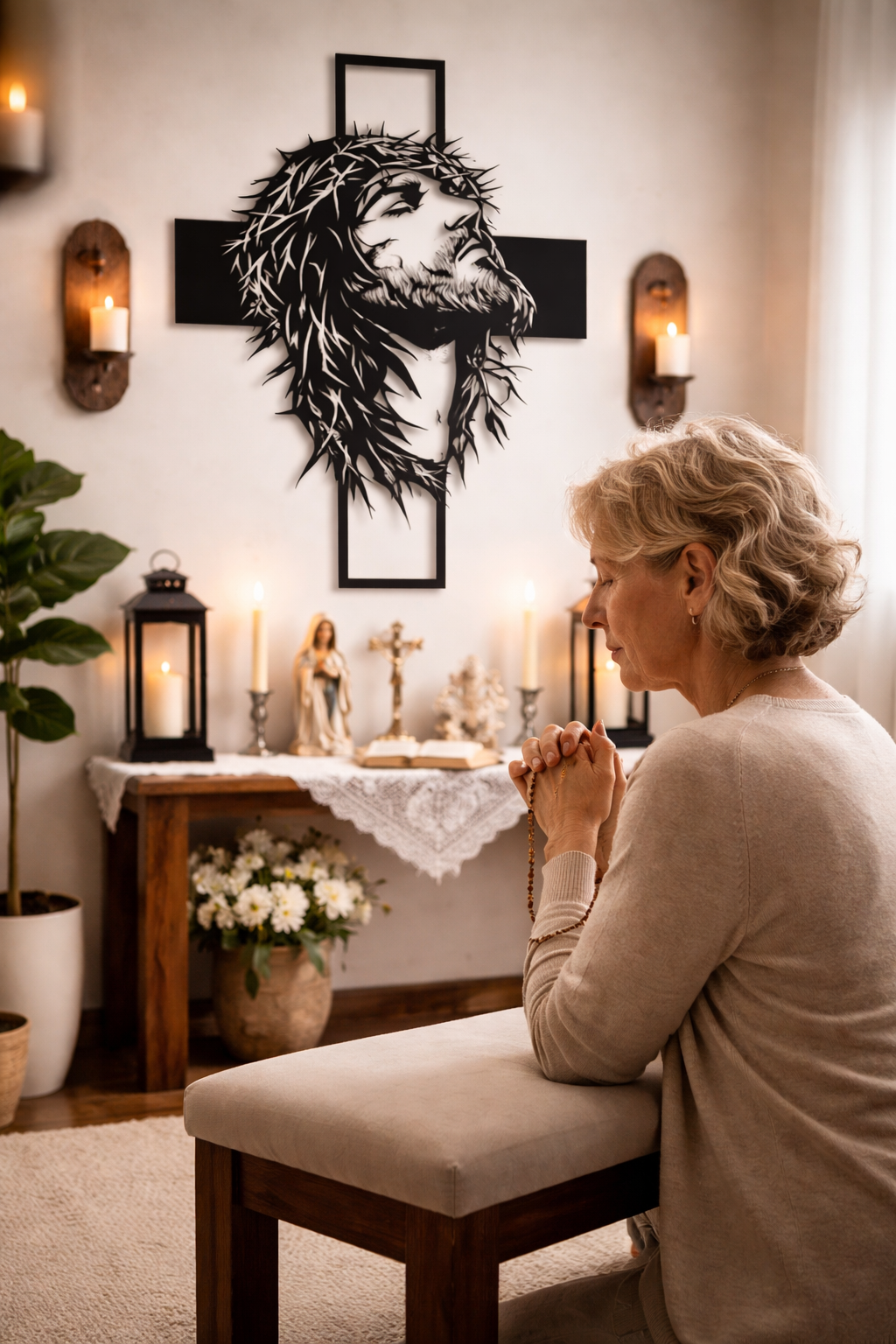 ✝️ Arte de Pared de Jesús en la Cruz  – Fe que Ilumina tu Hogar