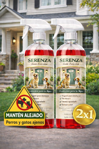 2x1 Serenza Repelente de Perros y Gatos Para Exteriores Protege tu hogar Ultra Concentrado 500ml