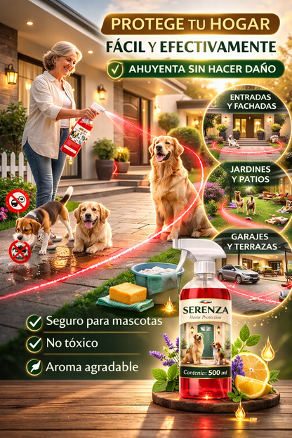 2x1 Serenza Repelente de Perros y Gatos Para Exteriores Protege tu hogar Ultra Concentrado 500ml
