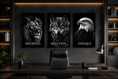 Cuadro Tríptico de poder- Disciplina, Ejecución y Enfoque 🔥