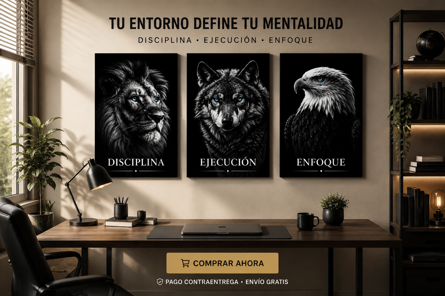Cuadro Tríptico de poder- Disciplina, Ejecución y Enfoque 🔥