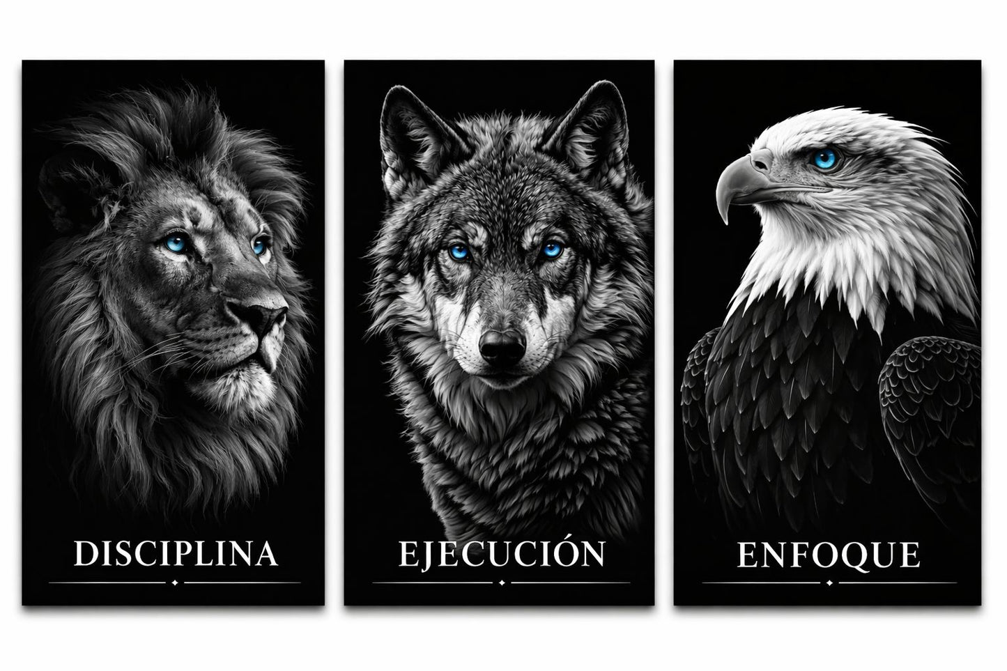 Cuadro Tríptico de poder- Disciplina, Ejecución y Enfoque 🔥