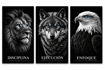 Cuadro Tríptico de poder- Disciplina, Ejecución y Enfoque 🔥