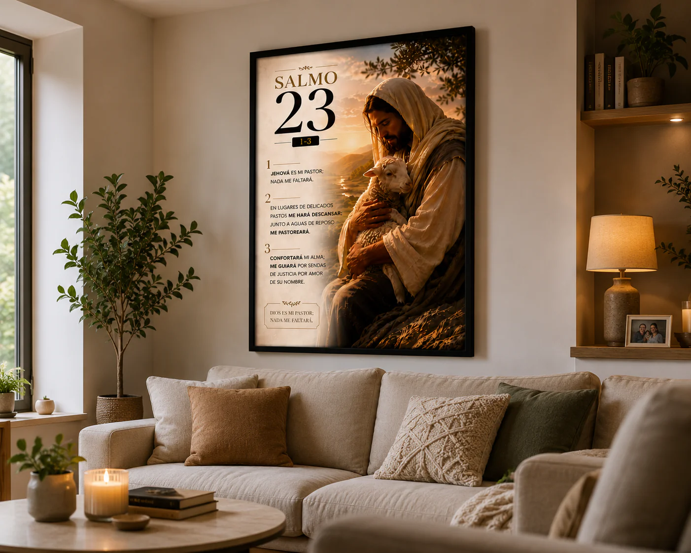 🙏✨ Cuadro de Fe del Salmo 23 | "El Señor es Mi Pastor, Nada Me Faltará" en Acrílico 🏡❤️