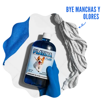 2X1 Eliminador de Olores Mascotas - ULTRA Concentrado Platina PLUS 500ml