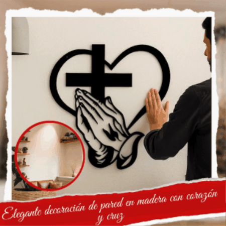 🙌Elegante mural del Sagrado corazón de Jesús con la cruz🙏