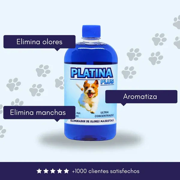 2X1 Eliminador de Olores Mascotas - ULTRA Concentrado Platina PLUS 500ml