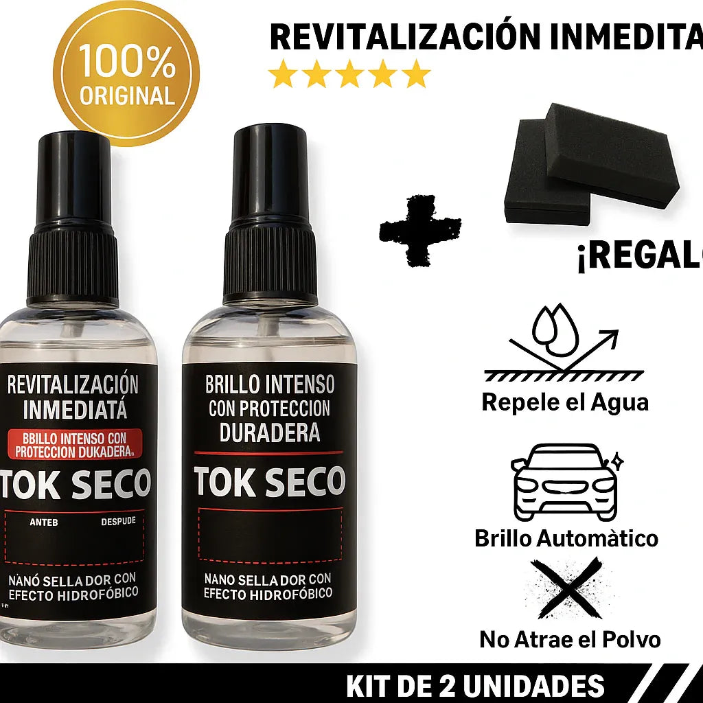 PAGUE 1 LLEVE 2 TOK SECO 400ml - Revitalizador de plásticos para automóviles (ENVÍO GRATIS)