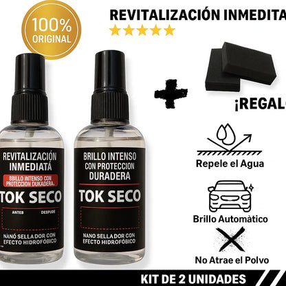 PAGUE 1 LLEVE 2 TOK SECO 400ml - Revitalizador de plásticos para automóviles (ENVÍO GRATIS)