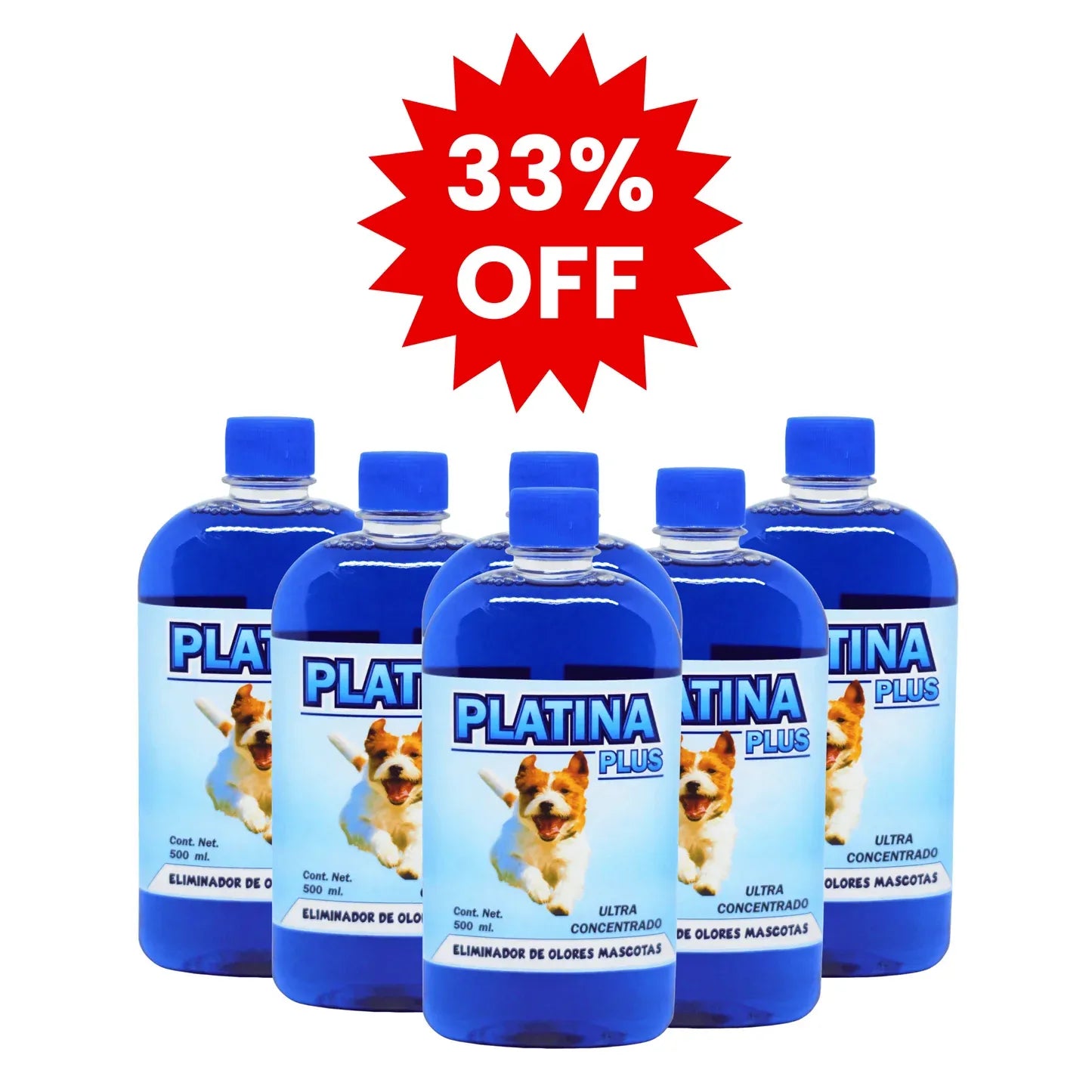 2X1 Eliminador de Olores Mascotas - ULTRA Concentrado Platina PLUS 500ml