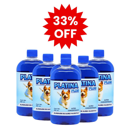 2X1 Eliminador de Olores Mascotas - ULTRA Concentrado Platina PLUS 500ml