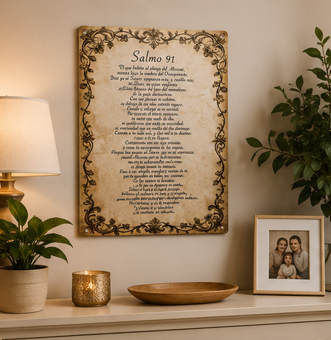🙏 Arte Mural 3D Bendice Tu Hogar 🏡💛 Salmo 91